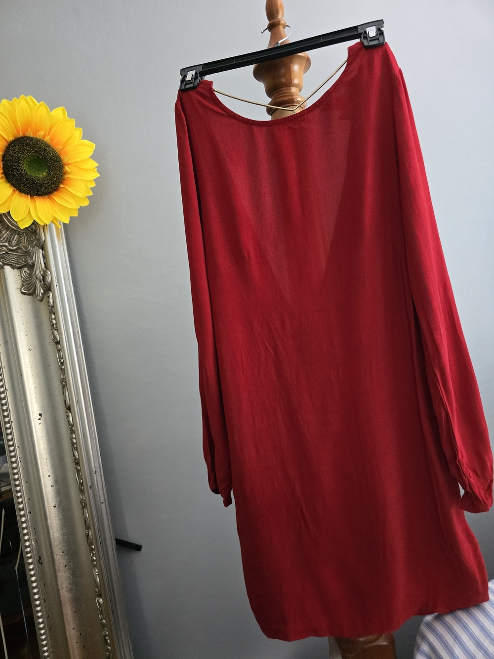 Bold Red Long Sleeve Mini Dress
